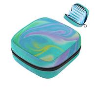 Bolsa de almacenamiento de servilletas sanitarias, bolsa de copa menstrual para niñas, de gran capacidad, organizador de almohadillas sanitarias, abstractas, coloridas, espirales psicodélicos, trippy