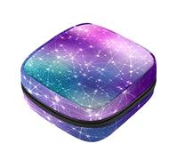 Bolsa de almacenamiento de servilletas sanitarias, bolsa de copa menstrual para niñas, organizador de almohadillas sanitarias de gran capacidad, espacio mágico constelación cósmica con estrellas