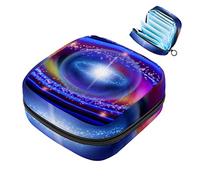 Bolsa de almacenamiento de servilletas sanitarias, bolsa de copa menstrual para niñas, organizador de almohadillas sanitarias de gran capacidad, galaxia de cielo estrellado cósmico