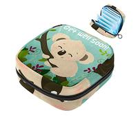 Bolsa de almacenamiento de servilletas sanitarias, bolsa de copa menstrual para niñas, organizador de almohadillas sanitarias de gran capacidad, mensaje "Get Well Soon" con lindo koala