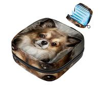 Bolsa de almacenamiento de servilletas sanitarias, bolsa de copa menstrual para niñas, organizador de almohadillas sanitarias de gran capacidad, perro de México, chihuahua