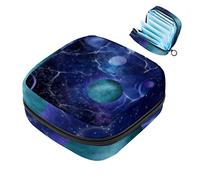 Bolsa de almacenamiento de servilletas sanitarias, bolsa de copa menstrual para niñas, organizador de almohadillas sanitarias de gran capacidad, galaxia de cielo estrellado cósmico