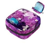 Bolsa de almacenamiento de servilletas sanitarias, bolsa de copa menstrual para niñas, organizador de almohadillas sanitarias de gran capacidad, acuarela galaxia constelación