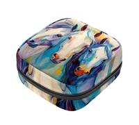 Bolsa de Almacenamiento de servilletas sanitarias,Bolsa de época,Caballo Colorido del Arte Abstracto,Bolsa de Almohadilla