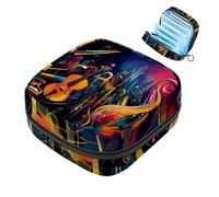 Bolsa de Almacenamiento de servilletas sanitarias,Bolsa de época,Instrumentos de música de Arte de Jazz Abstracto,Bolsa de Almohadilla