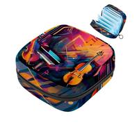 Bolsa de Almacenamiento de servilletas sanitarias,Bolsa de época,Instrumentos de música de Arte de Jazz Abstracto,Bolsa de Almohadilla