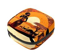 Bolsa de Almacenamiento de servilletas sanitarias,Bolsa de época,Mujer Negra Africana Animal,Bolsa de Almohadilla