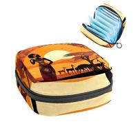 Bolsa de Almacenamiento de servilletas sanitarias,Bolsa de época,Mujer Negra Africana Animal,Bolsa de Almohadilla