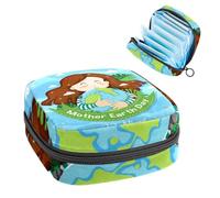Bolsa de almacenamiento de servilletas sanitarias, bolsa de kit de período para la escuela, bolsa de copa menstrual, bolsa organizadora de compresas sanitarias, feliz día de la madre tierra