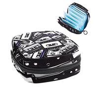 Bolsa de almacenamiento de servilletas sanitarias, bolsa de kit de período para la escuela, bolsa de copa menstrual, bolsa organizadora de servilletas sanitarias, casetes de audio retro