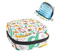 Bolsa de almacenamiento de servilletas sanitarias, bolsa de kit de período para la escuela, bolsa de copa menstrual, bolsa organizadora de servilletas sanitarias, símbolo de cultura de guitarra mexicana