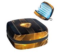 Bolsa de almacenamiento de servilletas sanitarias, bolsa de kit de período para la escuela, bolsa de copa menstrual, bolsa organizadora de servilletas, tarjeta de póquer dorada de Ace of Hearts