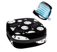 Bolsa de almacenamiento de servilletas sanitarias, bolsa de kit de período para la escuela, bolsa de copa menstrual, bolsa organizadora de servilletas sanitarias, planetas galaxias y estrellas