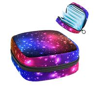 Bolsa de almacenamiento de servilletas sanitarias, bolsa de kit de período para la escuela, bolsa de copa menstrual, bolsa organizadora de servilletas sanitarias, colorido brillo estrellado galaxia
