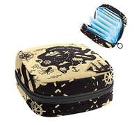 Bolsa de almacenamiento de servilletas sanitarias, bolsa de kit de período para la escuela, bolsa de copa menstrual, bolsa organizadora de servilletas sanitarias, mapa del tesoro náutico pirata vintage