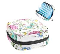 Bolsa de almacenamiento de servilletas sanitarias, bolsa de kit de período para la escuela, bolsa de copa menstrual, bolsa organizadora de compresas sanitarias, mariposa grande en arbustos