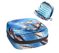 Bolsa de almacenamiento de servilletas sanitarias, bolsa de kit de período para la escuela, bolsa de copa menstrual, bolsa organizadora de servilletas sanitarias, Tridente de Poseidón en el mar