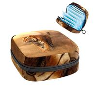 Bolsa de almacenamiento de servilletas sanitarias, bolsa de kit de período para la escuela, bolsa de copa menstrual, bolsa organizadora de servilletas sanitarias, tigre de vida silvestre en hábitat