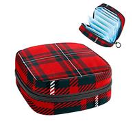 Bolsa de almacenamiento de servilletas sanitarias, bolsa de kit de período para la escuela, bolsa de copa menstrual, bolsa organizadora de servilletas sanitarias, Ren Scottish Plaid