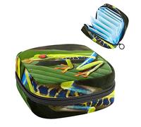 Bolsa de almacenamiento de servilletas sanitarias, bolsa de kit de período para la escuela, bolsa de copa menstrual, bolsa organizadora de servilletas sanitarias, rana animal
