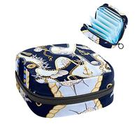 Bolsa de almacenamiento de servilletas sanitarias, bolsa de kit de período para la escuela, bolsa de copa menstrual, bolsa organizadora de servilletas sanitarias, anclajes y conchas de cadenas doradas