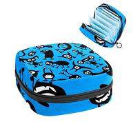 Bolsa de almacenamiento de servilletas sanitarias, bolsa de kit de período para la escuela, bolsa de copa menstrual, bolsa organizadora de servilletas sanitarias, lindo patrón de males