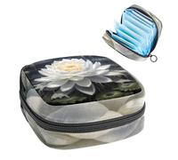 Bolsa de almacenamiento de servilletas sanitarias, bolsa de período para niñas adolescentes escolares, Lotus, bolsa de período portátil con cremallera, bolsa de almohadillas sanitarias, soporte para