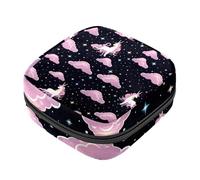 Bolsa de almacenamiento de servilletas sanitarias, bolsa de período, unicornio nube blanca y negra, bolsas sanitarias para productos femeninos