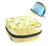 Bolsa de almacenamiento de servilletas sanitarias, bolsa de tampón para copa menstrual, organizador para almohadillas de período, para mujeres y niñas, flor silvestre amarilla