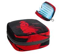 Bolsa de almacenamiento de servilletas sanitarias, bolsa de tampón para copa menstrual, organizador para almohadillas de período, para mujeres y niñas, color rojo, samurái japonés, clanes guerreros,