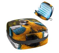 Bolsa de almacenamiento de servilletas sanitarias, bolsa de tampón para copa menstrual, organizador para almohadillas de período, para mujeres y niñas, loros, pájaros, pareja amorosa