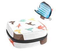 Bolsa de almacenamiento de servilletas sanitarias, bolsa de tampón para copa menstrual, organizador para almohadillas de período, para mujeres y niñas, pájaro de origami