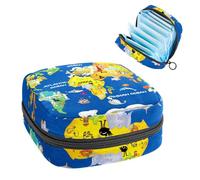 Bolsa de almacenamiento de servilletas sanitarias, bolsa de tampón para copa menstrual, organizador para almohadillas de período, para mujeres y niñas, animales MAPE of The World