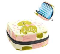 Bolsa de almacenamiento de servilletas sanitarias, bolsa de tampón para copa menstrual, organizador para almohadillas de período, para mujeres y niñas, Hello Cute Dinosaur Baby