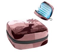 Bolsa de almacenamiento de servilletas sanitarias, bolsa de tampón para copa menstrual, organizador para almohadillas de período, para mujeres y niñas, siluetas de dinosaurios