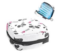 Bolsa de almacenamiento de servilletas sanitarias, bolsa de tampón para copa menstrual, organizador para almohadillas de período, para mujeres y niñas, I Love Panda