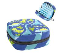 Bolsa de almacenamiento de servilletas sanitarias, bolsa de tampón para copa menstrual, organizador para almohadillas de período, para mujeres y niñas, lindos dinosaurios y cactus de huevo