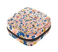 Bolsa de almacenamiento de servilletas sanitarias, bolsa para kit de primer período para niñas y mujeres, bolsa para copa menstrual, patrón floral sin costuras, soporte para bolsas de tampón femeninas