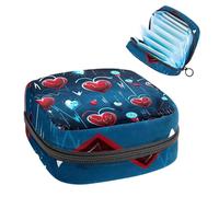 Bolsa de almacenamiento de servilletas sanitarias, bolsa portátil para copa menstrual, bolsa para el primer período para mujeres y niñas, día de San Valentín, corazón latido 1931, bolso acolchado con