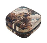 Bolsa de almacenamiento de servilletas sanitarias, bolsa portátil para copa menstrual, bolsa para el primer período para mujeres y niñas, Columbus Day-1568 con cremallera para menstruación, bolso