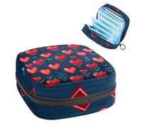 Bolsa de almacenamiento de servilletas sanitarias, bolsa portátil para copa menstrual, bolsa para el primer período para mujeres y niñas, día de San Valentín, corazón latido 1920, bolso acolchado con