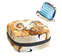 Bolsa de almacenamiento de servilletas sanitarias, bolsa portátil para copa menstrual, bolsa para el primer período para mujeres y niñas, constelación Aries-1271 con cremallera para menstruación,