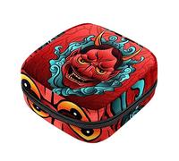 Bolsa de almacenamiento de servilletas sanitarias, bolsas de productos femeninos bolsa de kit de período portátil para niñas mujeres señoras tatuaje japonés Oni Vector, Varios colores, 4.7x6.6x6.6 in/12x17x17 cm