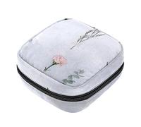 Bolsa de almacenamiento de servilletas sanitarias, bolsas de productos femeninos, bolsa portátil para niñas, mujeres, señoras, patrón de muestras de flores, Varios colores, 4.7x6.6x6.6 in/12x17x17 cm