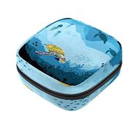 Bolsa de almacenamiento de servilletas sanitarias, bolsas de productos femeninos, bolsa portátil para niñas y mujeres, tortuga bajo el agua, azul, Varios colores, 4.7x6.6x6.6 in/12x17x17 cm