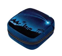 Bolsa de almacenamiento de servilletas sanitarias, bolsas de productos femeninos, bolsa portátil para niñas y mujeres, silueta de 3 reyes sabios pesebre, Varios colores, 4.7x6.6x6.6 in/12x17x17 cm