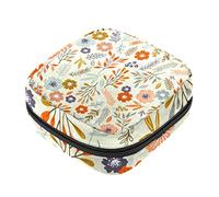 Bolsa de almacenamiento de servilletas sanitarias, bolsas de productos femeninos, bolsa portátil para kit de período para niñas, mujeres, señoras, floral, simple, Varios colores, 4.7x6.6x6.6 in/12x17x17 cm