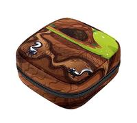 Bolsa de almacenamiento de servilletas sanitarias, bolsas de productos femeninos, bolsa portátil para niñas, mujeres, señoras, Skunk Living in the Hole, Varios colores, 4.7x6.6x6.6 in/12x17x17 cm