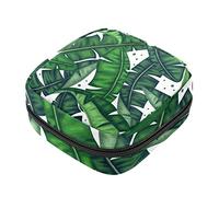 Bolsa de almacenamiento de servilletas sanitarias, bolsas de productos femeninos, bolsa portátil para niñas y mujeres, hojas de plátano botánicas, Varios colores, 4.7x6.6x6.6 in/12x17x17 cm