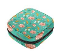 Bolsa de almacenamiento de servilletas sanitarias, bolsas de productos femeninos, bolsa portátil para niñas y mujeres, flores botánicas, hojas, libélula, Varios colores, 4.7x6.6x6.6 in/12x17x17 cm